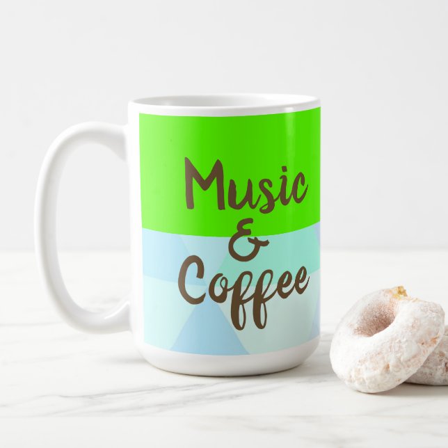 Ljust roligt och ljust Kaffe och musik Kaffemugg (Med munk)