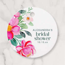 Ljust rosa akvarellblommig bröllopsfest Anpassad Gåvor Etiketter