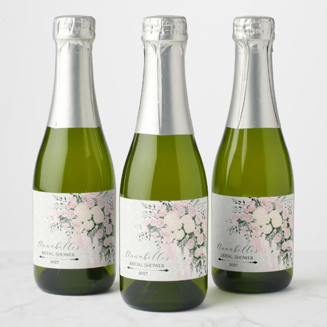 Ljust rosa båge Ros Wisteria Bouquet Mini (Flaskor)