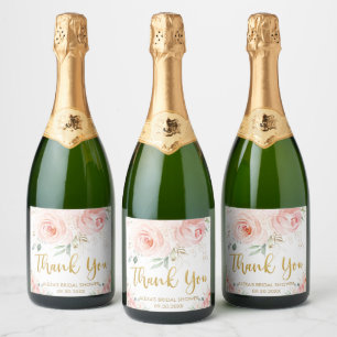 Ljust rosa blommig guld bröllop dop födelsedag