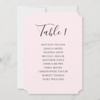 Ljust rosa bröllop minimalistiskt sittkort