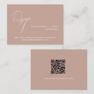 Ljust rosa elegant bröllopswebbplats RSVP Tilläggskort