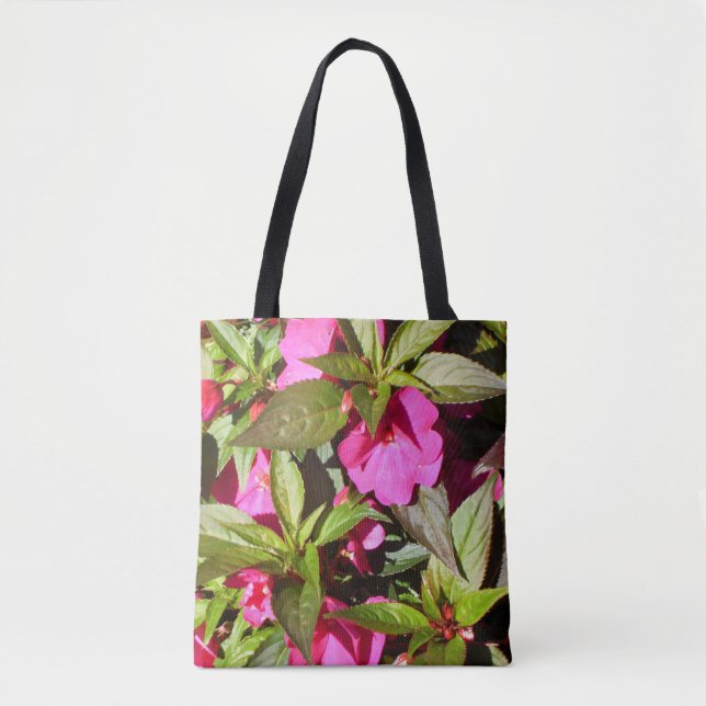 Ljust rosa flitiga lizzie-blommor tygkasse (Framsida)