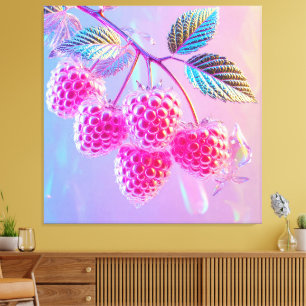 Ljust rosa genomskinliga hallon canvastryck
