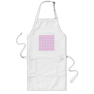 Ljust rosa gingham långt förkläde