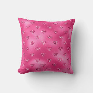 Ljust rosa glam glitterdiamantmönster kudde