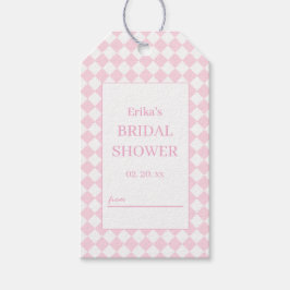Ljust rosa Klassisk design Bröllopsdusch Presentko Presentetikett