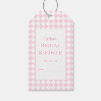 Ljust rosa Klassisk design Bröllopsdusch Presentko Presentetikett