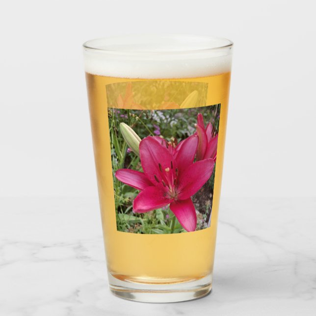 Ljust rosa Lilly-glas Glaskopp (Framsida fylld)