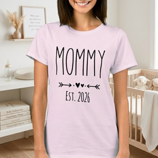 Ljust Rosa Mamma Års Tall Bokstavsdesign T Shirt (Skapare uppladdad)