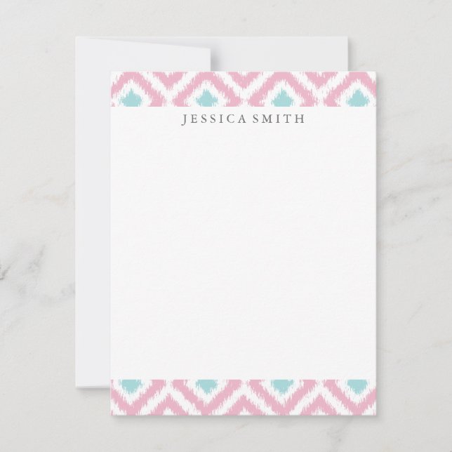 Ljust rosa Mint Ikat Mönster (Framsida)