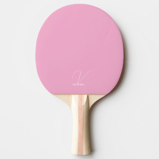 Ljust Rosa Monogrammerad Pingisracket (Framsidan)
