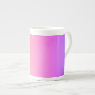 Ljust rosa och lila färgglatt ombré benporslin mugg