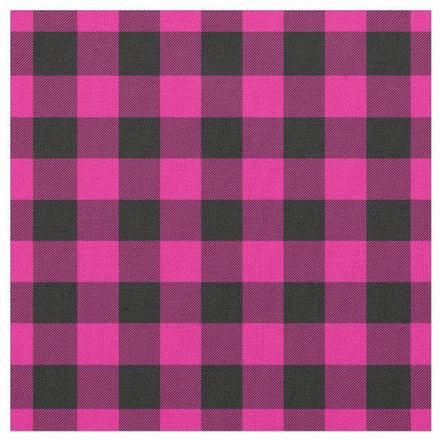 Ljust rosa och svart gingham-ruta tyg (Närbild)