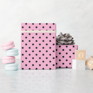 Ljust Rosa och Svarta Prickar Presentpapper