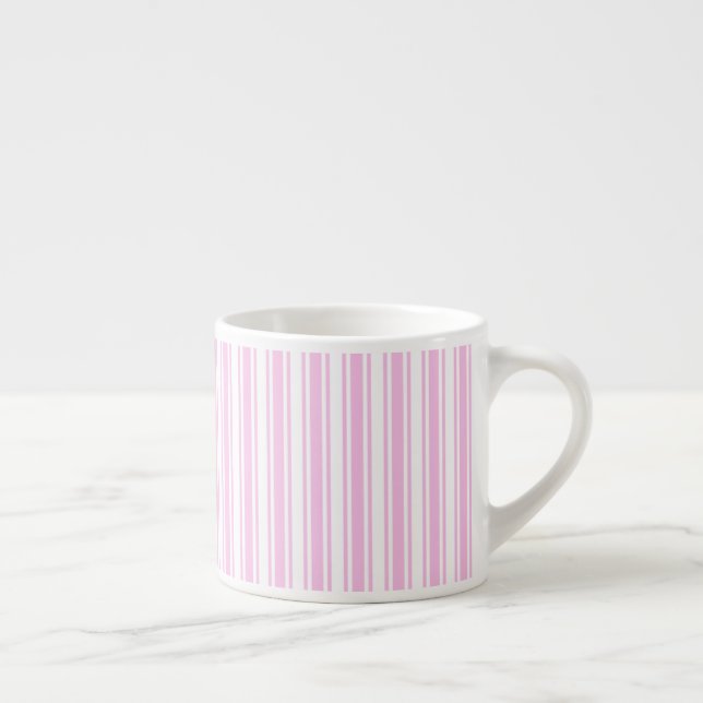 Ljust rosa och vitt kandy rand espressomugg (Höger)