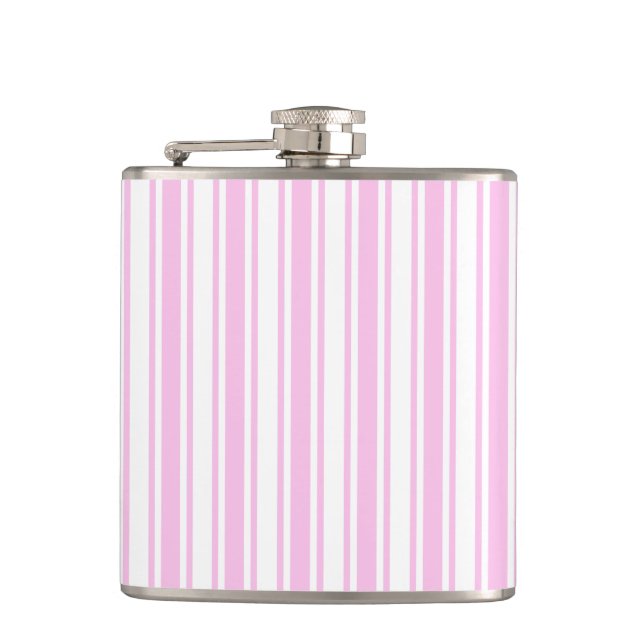 Ljust rosa och vitt kandy rand fickplunta (Framsidan)