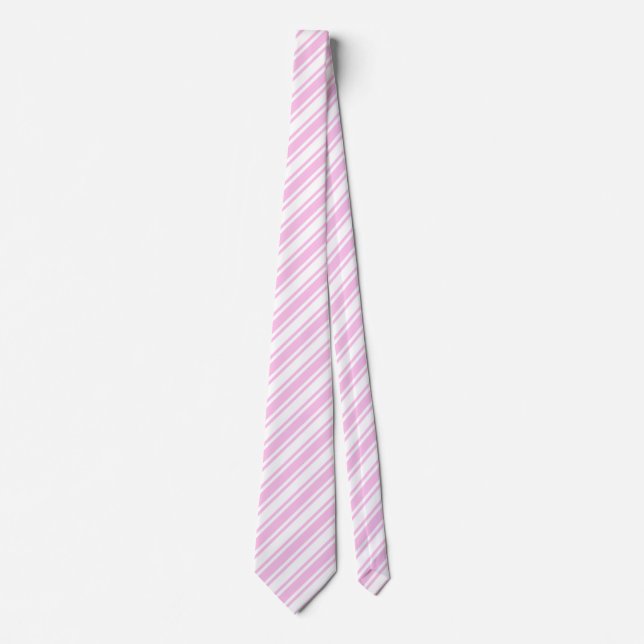Ljust rosa och vitt kandy rand slips (Framsida)