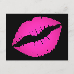 Ljust rosa ombré läppstift Kyss svart Vykort