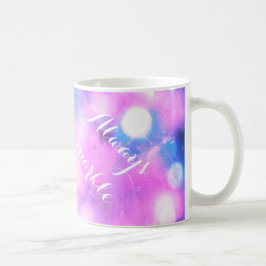 Ljust rosa presentkoppen med inspirerande budskap kaffemugg
