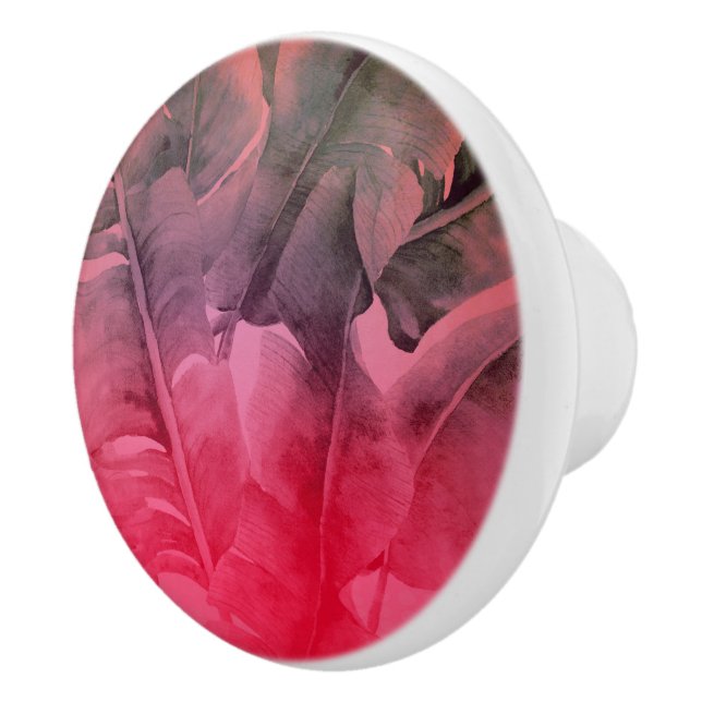 Ljust Rosa Roligt Tropiskt Sommar Palmblad Knopp (Höger)
