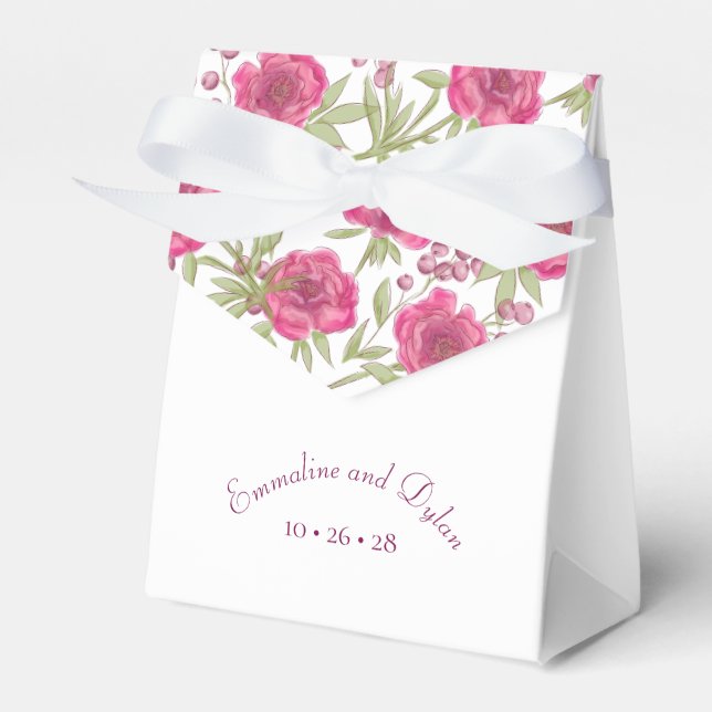 Ljust Rosa Ros Bröllop Presentaskar (Framsidan Sidan)