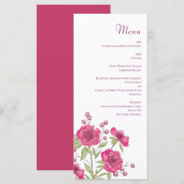 Ljust Rosa Ros Bröllopsmenyer Meny