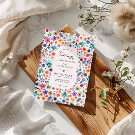 Ljust Rosa Trädgårdsbröllop med Vilda Blommor Inbjudningar