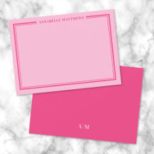 Ljust rosa tvåkanter minimalistisk monogram