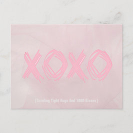 Ljust rosa XOXO-vykort Vykort