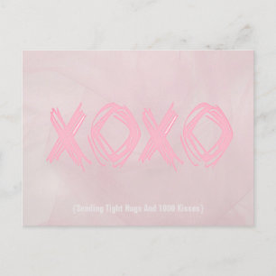 Ljust rosa XOXO-vykort Vykort