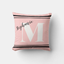Ljust rosapink och svart monogram