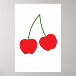 Ljust rött körsbärsrött Retro citationstecken för Poster