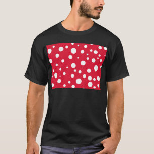 Ljust rött med roligt för vitpolka dotssommar tee
