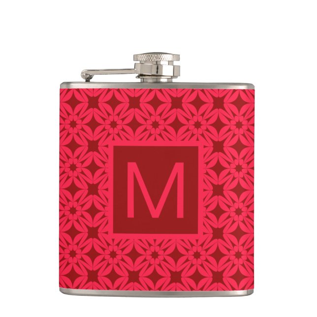 Ljust rött utsirat mönster med monogram fickplunta (Framsidan)