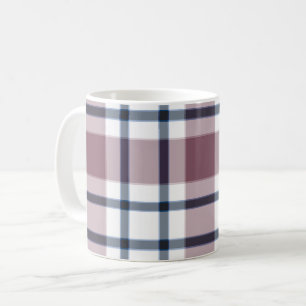 Ljust rutigt retro mönster brunt grått vitt kaffemugg