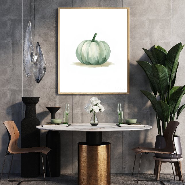 Ljust Saggrön Pumpa Väggkonst | Minimalistisk (Skapare uppladdad)