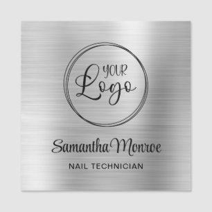 Ljust Silver Ombre din Business Logotyp här Namnbricka