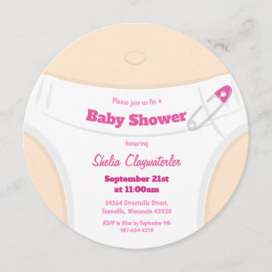 Ljust skal och blöjbar Rosa   Inbjudan till babyvi