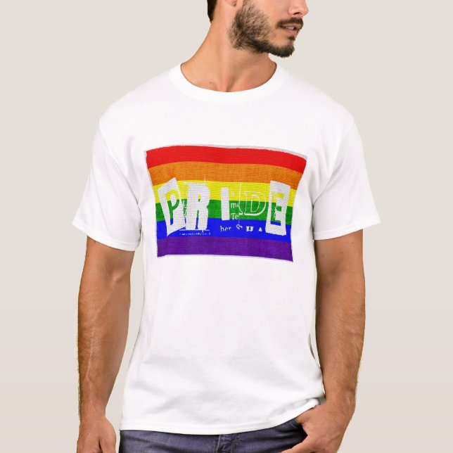 Ljust slitad lapp HBTQ-folks stolthetsflagga regnb Tee (Framsida)
