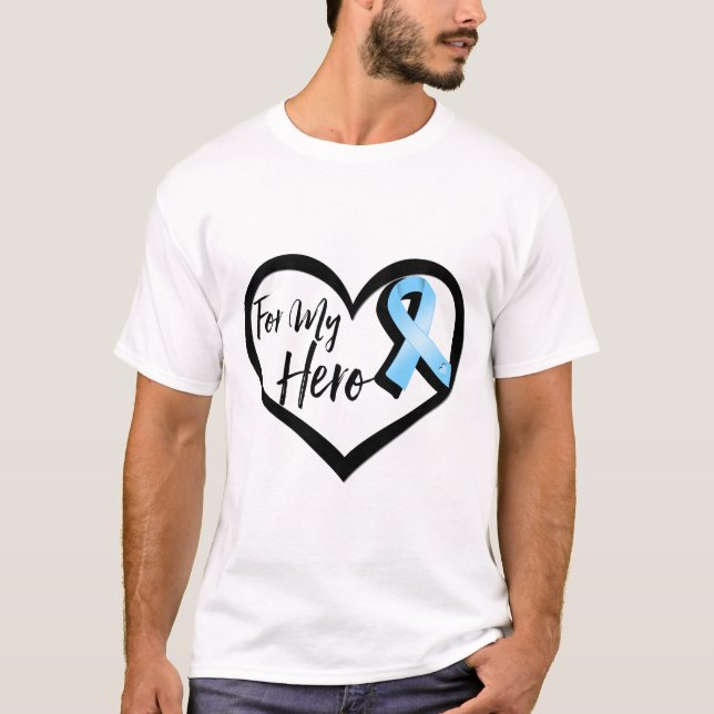 Ljust - slösa medvetenhetbandet för min hjälte t-shirt (Framsida)