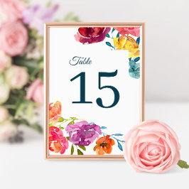 Ljust Sommabröllops Bordnummer Skylt Bordsnummer