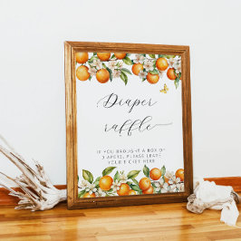 Ljust sommar apelsiner Baby Shower Blöja Lotteri Poster