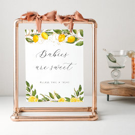 Ljust sommarcitron Baby Shower Bebisar är söta Poster
