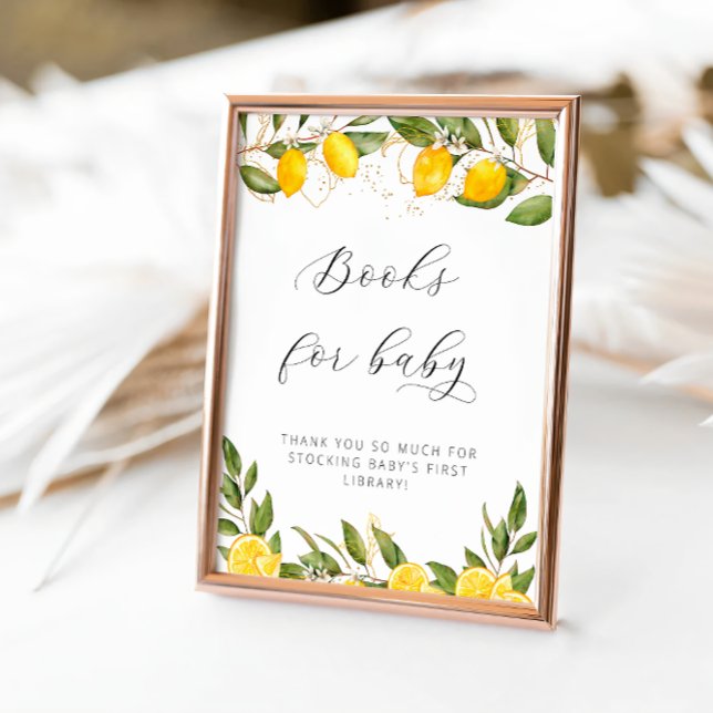 Ljust sommarcitron Baby Shower-böcker för bebisar Poster (Skapare uppladdad)