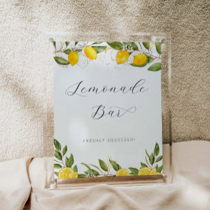 Ljust sommarcitron Baby Shower Lemonadvagn Poster