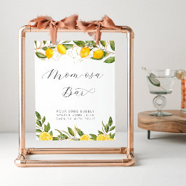 Ljust sommarcitron Baby Shower Mom-osa Bar Poster