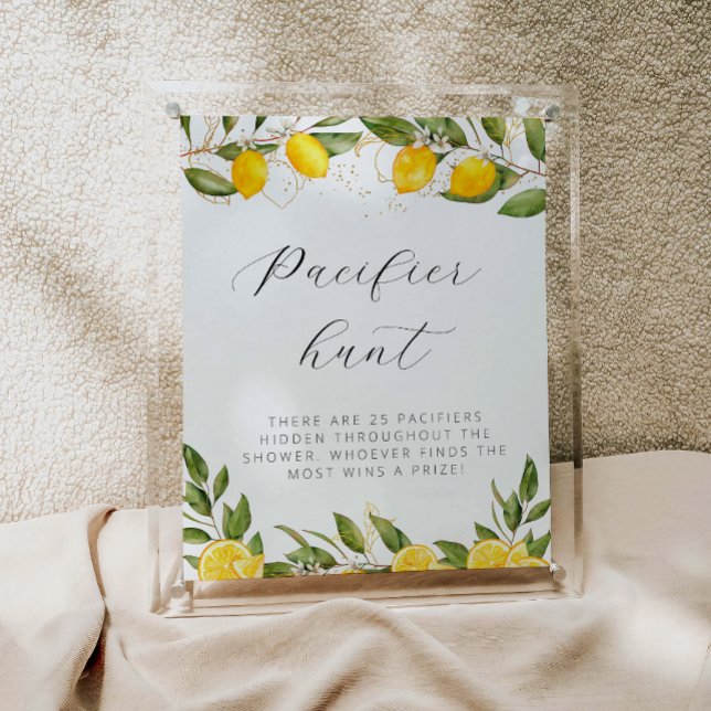Ljust sommarcitron Baby Shower Sugsnappjakt Poster (Skapare uppladdad)