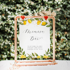 Ljust sommarcitron Bröllopsdusch Mimosa Bar Poster