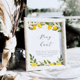 Ljust sommarcitron bröllopsdusch ringjakt poster